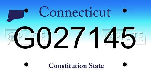 G027145 Connecticut License Plate