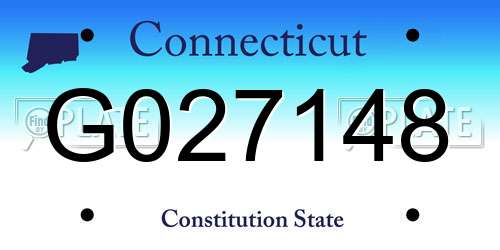G027148 Connecticut License Plate