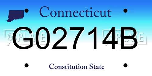 G02714B Connecticut License Plate