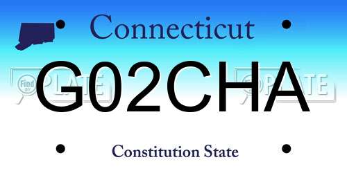 G02CHA Connecticut License Plate