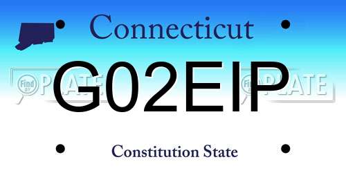G02EIP Connecticut License Plate