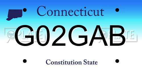 G02GAB Connecticut License Plate