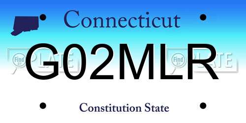 G02MLR Connecticut License Plate