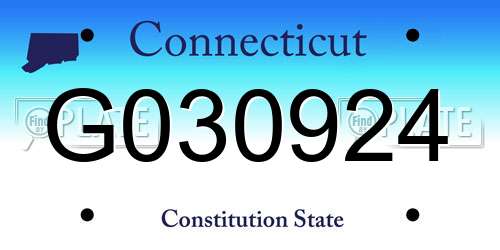 G030924 Connecticut License Plate