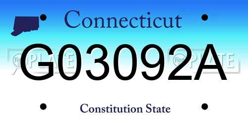 G03092A Connecticut License Plate