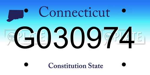 G030974 Connecticut License Plate