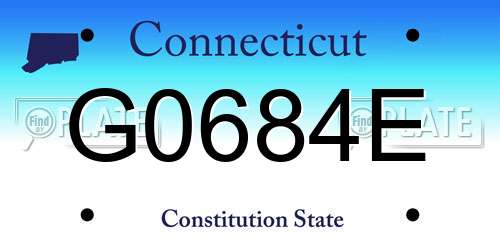 G0684E Connecticut License Plate