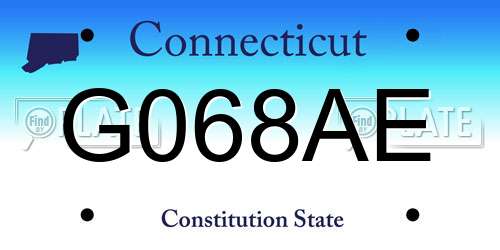 G068AE Connecticut License Plate