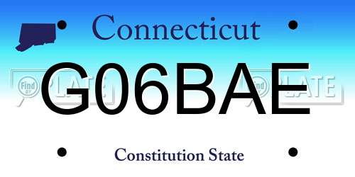 G06BAE Connecticut License Plate