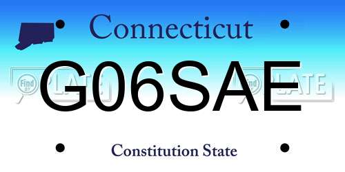 G06SAE Connecticut License Plate