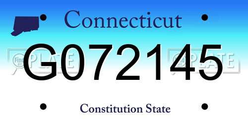 G072145 Connecticut License Plate