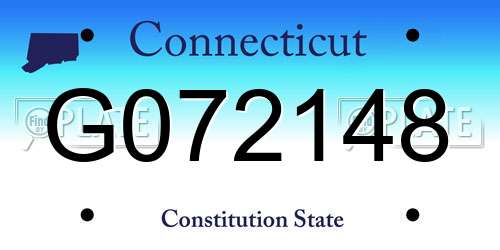 G072148 Connecticut License Plate