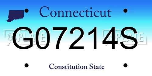 G07214S Connecticut License Plate