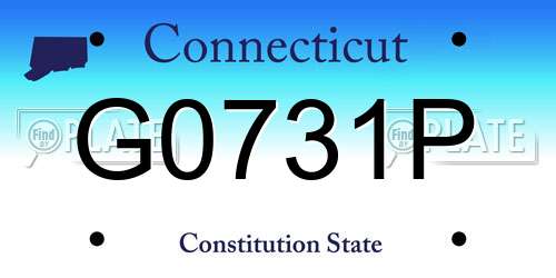 G0731P Connecticut License Plate