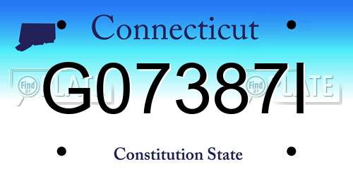 G07387I Connecticut License Plate