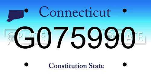 G075990 Connecticut License Plate