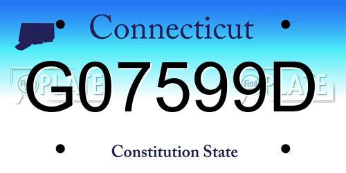G07599D Connecticut License Plate