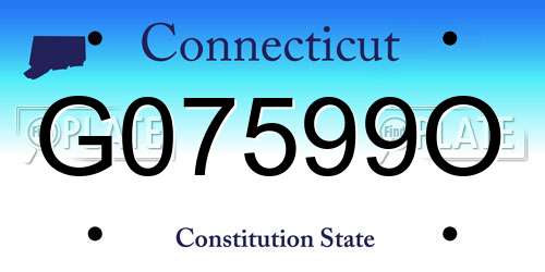 G07599O Connecticut License Plate