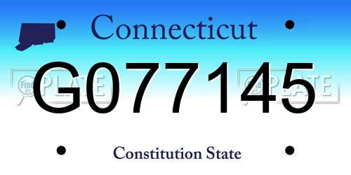 G077145 Connecticut License Plate