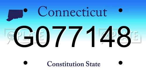 G077148 Connecticut License Plate