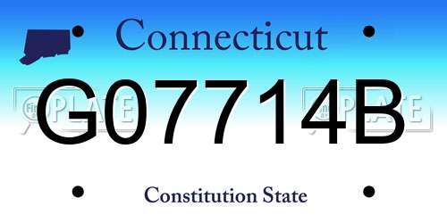 G07714B Connecticut License Plate