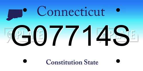 G07714S Connecticut License Plate