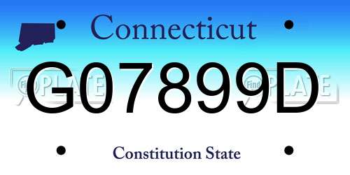 G07899D Connecticut License Plate