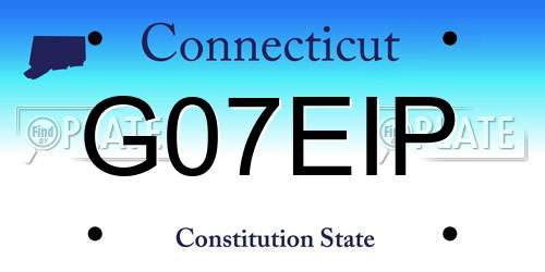 G07EIP Connecticut License Plate
