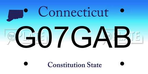G07GAB Connecticut License Plate