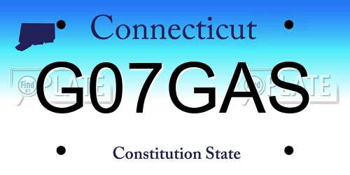 G07GAS Connecticut License Plate