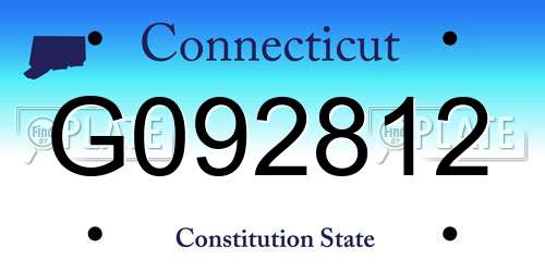 G092812 Connecticut License Plate