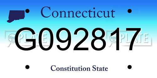 G092817 Connecticut License Plate