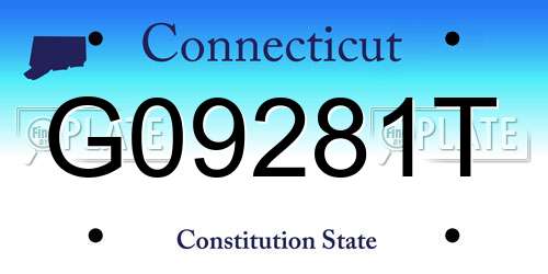 G09281T Connecticut License Plate
