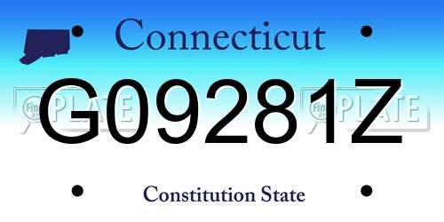 G09281Z Connecticut License Plate