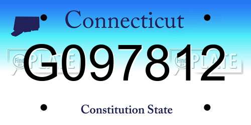 G097812 Connecticut License Plate