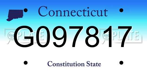 G097817 Connecticut License Plate