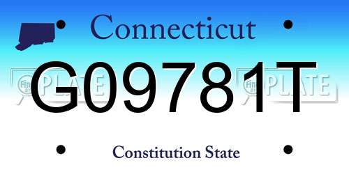 G09781T Connecticut License Plate