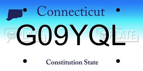 G09YQL Connecticut License Plate