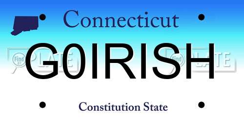 G0IRISH Connecticut License Plate