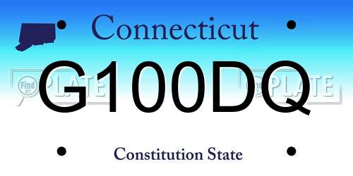 G100DQ Connecticut License Plate