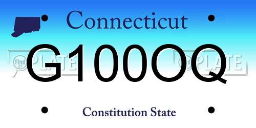 G100OQ Connecticut License Plate