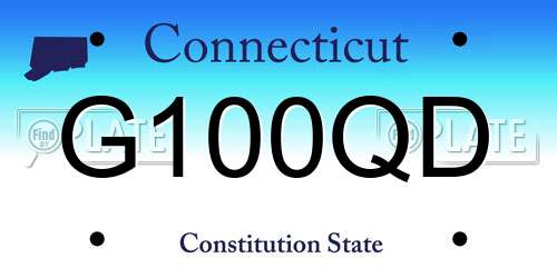 G100QD Connecticut License Plate