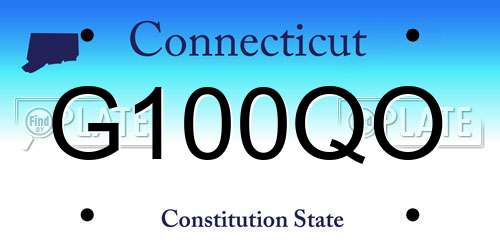 G100QO Connecticut License Plate