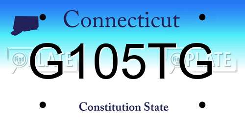 G105TG Connecticut License Plate