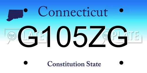G105ZG Connecticut License Plate