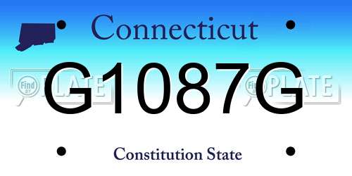 G1087G Connecticut License Plate