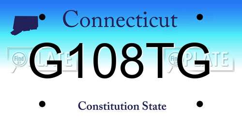 G108TG Connecticut License Plate