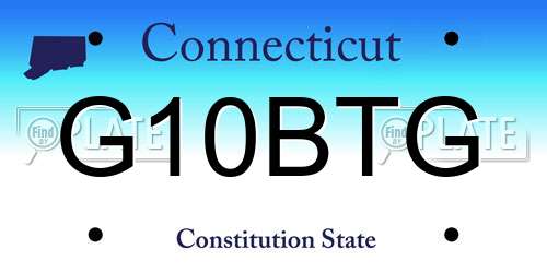 G10BTG Connecticut License Plate