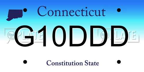 G10DDD Connecticut License Plate