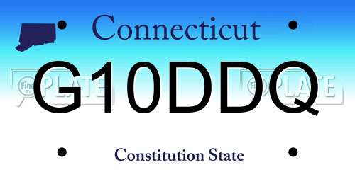 G10DDQ Connecticut License Plate